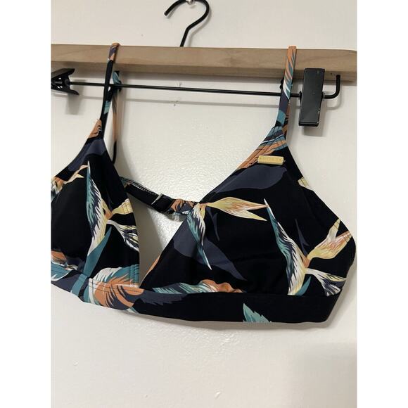 Roxy Women's Navy Birds of Paradise Triangle Bikini Swim Top Size S - Picture 2 of 4